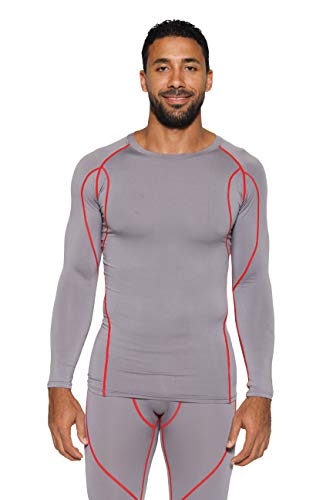 image for Real Essentials 4 Pack: Mens Compression Shirts Long Sleeve Base Layer