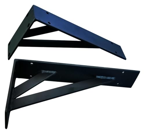Support étagère triangulaire acier carbone équerre angle droit 50 cm noir - 5