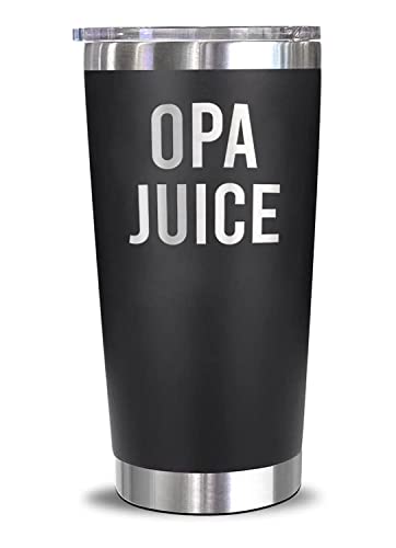 LissiArt97 Opa Juice Tumblers Laser Engraved - 20Oz Travel Tumbler For Father's Day Birthday Christmas - Travel Tumbler Gifts For Opa - New Opa - Opa To Be - Opa Gift
