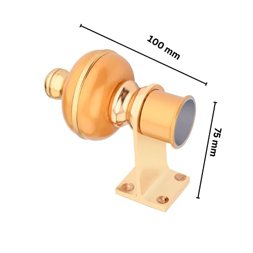 Image of Stylish Curtain Hooks /Curtain Knobs /Rod Rail Bracket for Home Matt Gold Finish (12P, Matt Gold)