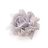 [ミッシュ キッシュ] コサージュ クリップ ばらと小花のリボン付きコサージュ （シルバーグレー） 4517-001-900101-200612 レディース