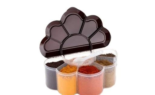 TRISUL Flower Design six Section Container with Spoon(1 PIS Full DUBBA)/65_TR3961