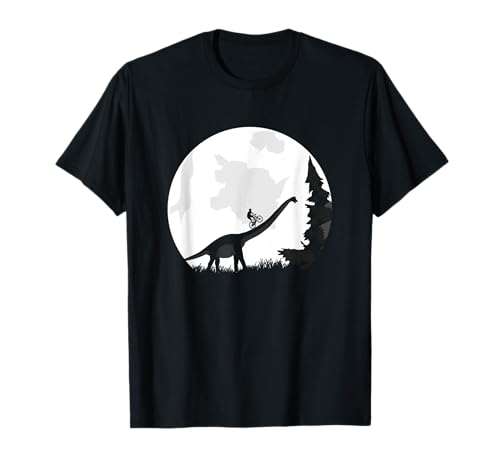 Vélo sur un Dinosaur Moon Silhouette VTT VTT T-Shirt