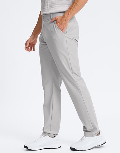 Image of Pudolla Men's Golf Pants 30 inch /32 inch /34 inch Comfy Stretch Dress Work Pants Lightweight Quick Dry Casual Slacks Trousers with Pockets
