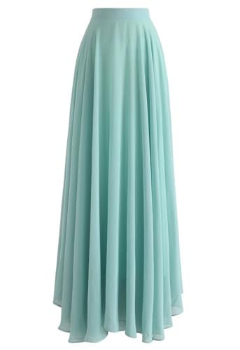 Image of Women's Full Length Georgette Long Skirt- Lehenga with 8 Meters Maxi Flare