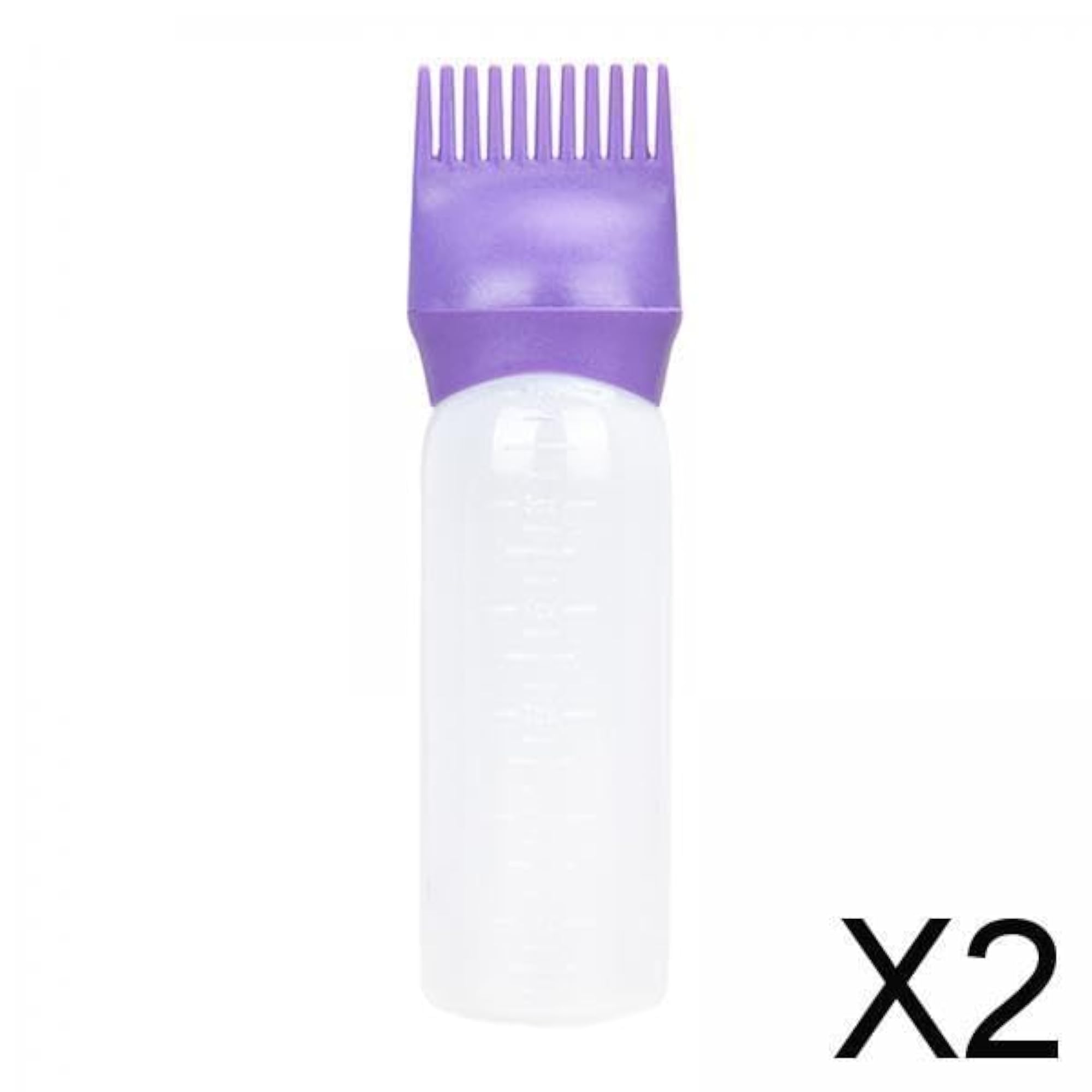 2x120ml Root Comb Applicator Bottle Perming Hairdressing Tool Empty Purple