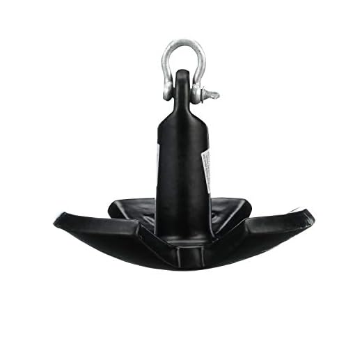 Seachoice 41510 River Anchor – Vinyl-Coated Cast Iron – with Large Rope Eye – Black – 15 Pounds
