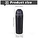 DUTHINGS - DUTHINGS Insulated Stainless Steel Water Bottle with Straw, 24 oz – Leakproof, BPA-Free Reusable Sports & Travel Bottle with Replacement Straw and Cleaning Brush (Black)