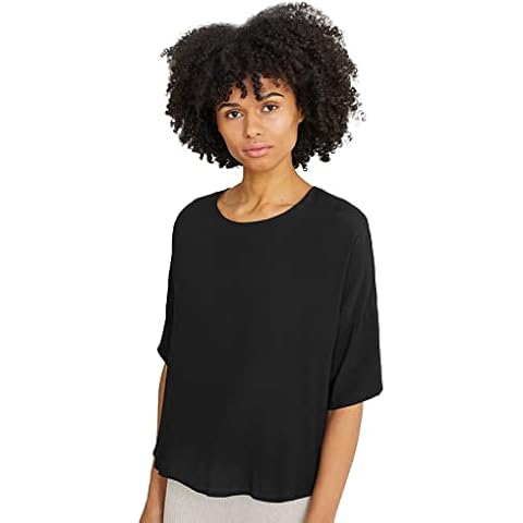 C&A Blusa de cuello redondo para mujer en Negro Cover