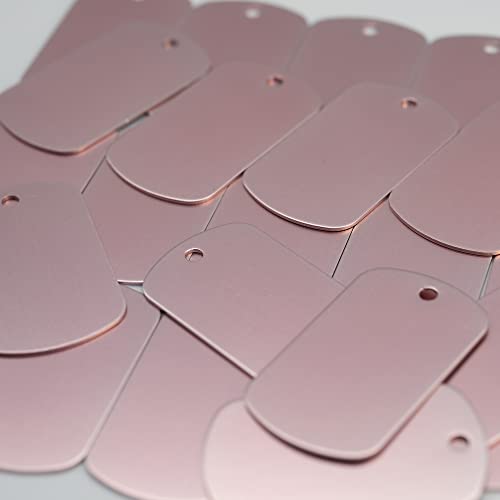 Image of StayMax Aluminum Blank Tags Stamping Blanks 25 Pack (Light Pink)