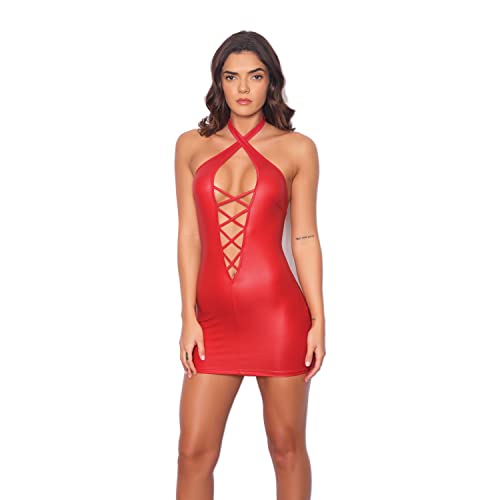 Ann Summers Shania - Minivestido Sexy Para Mujer, Color Rojo, Rosso, S