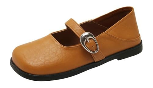 Niction Women's Ballet Flats Square Toe with Strap Mary Jane Shoes for Women Slip On Comfortable Dressy Dress Casual Shoes