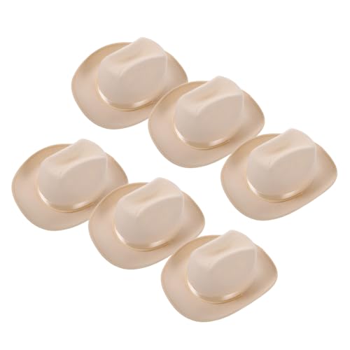 Chapeau cowboy garçon fille blanc style western classique réglable jeu imitation 6pcs