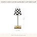 MACKENZIE-CHILDS LED Rechargeable Cafe Table Lamp, Cordless Decorative Lamp, Black-and-White Courtly Check