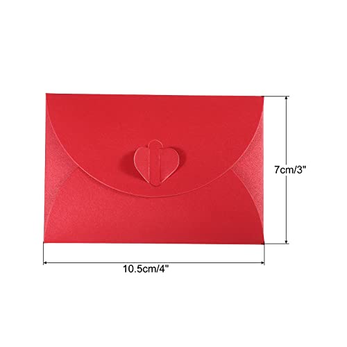 PATIKIL Gift Card Envelopes, 36 Pack Heart Shaped Clasp Small Gift Cards Holder Mini Envelope for Birthdays Weddings Red - Image 2