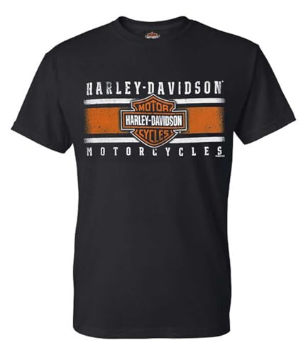 Harley-Davidson Men's Iconic Bar & Shield Crew-Neck Short Sleeve Shirt - Black