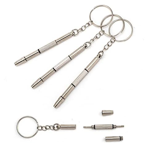3Pcs Multifunctional Screwdriver for Eyeglasses Mini Manual Tool for Sunglasses Repair Kit, 4In1 Eyeglass Screwdriver Cover