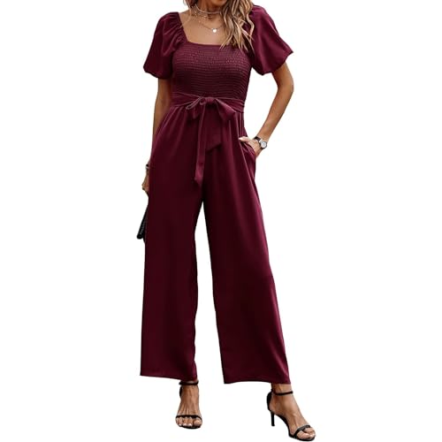 Mono de verano para mujer cómodo y elegante, la solución con escote cuadrado y cinturón reductor