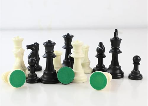 Image of RECTITUDE Magnetic Plastic Tournament Chess Pieces Only, 32 Pieces Each Chessmen Pieces, 2 Inch King Figures Chess Game Pawns Figurine Pieces Complete Set Of 32 Chess Game (Chess Pieces), Black
