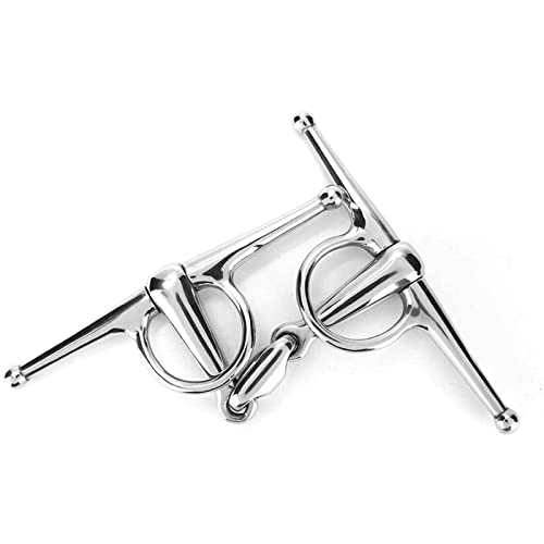 TopHomer Full Cheek Stainless Steel Horse Trense Bit Ring Three section Full Cheek Trense Horse Riding Rotary Directional Aid Roller Ring (135 mm)