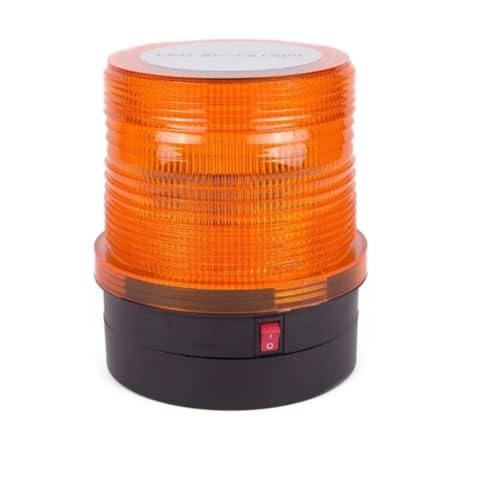 Gyrophare à LED Orange Flash Stroboscopique 12V-24V Sans Fil Autonome Batteries AA Fixation Magnétique Feu d'Avertissement Balise d'Urgence Piles AA