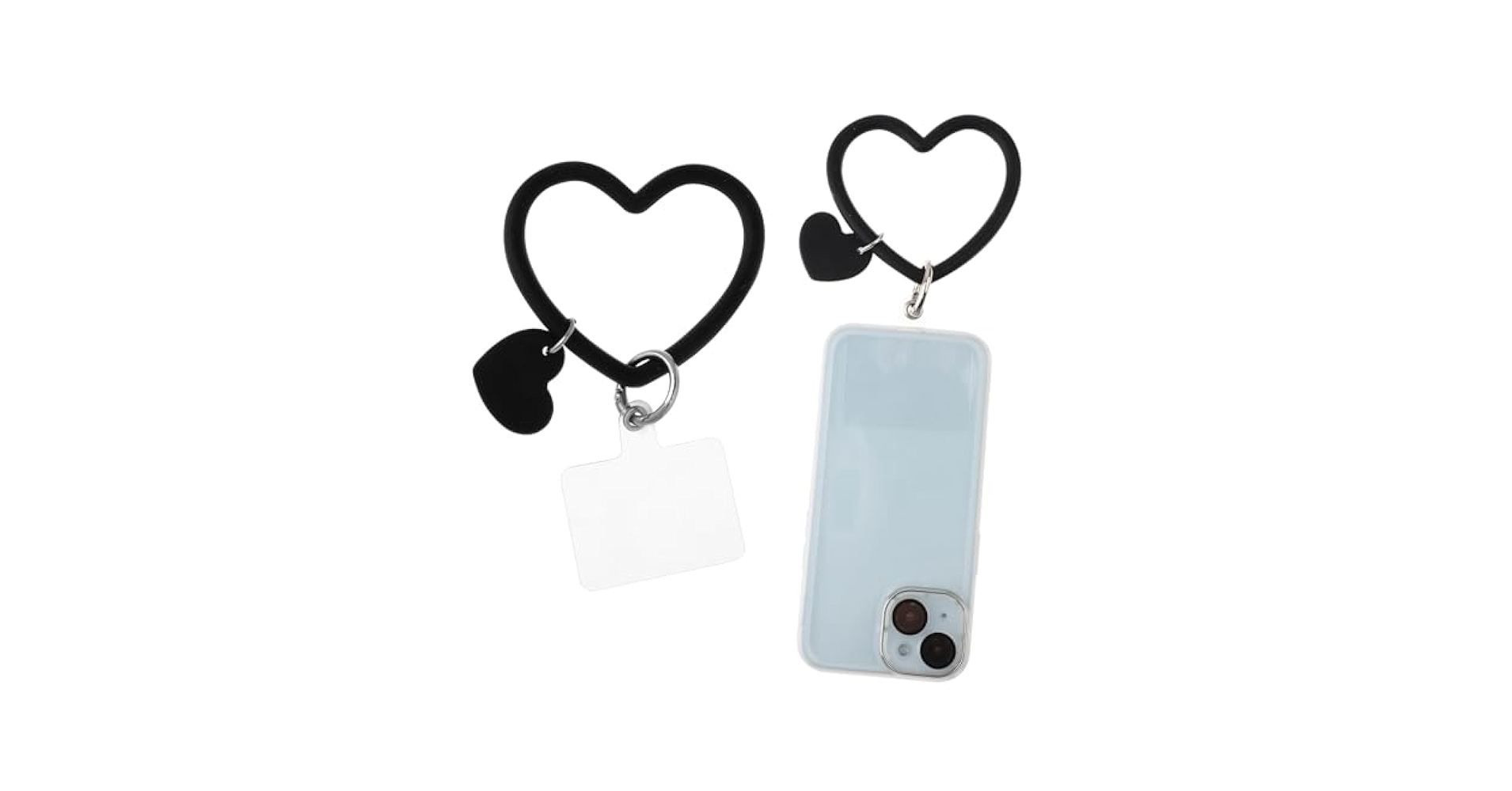 【Fiore】heart key phone strapXheart phone clasp set♥ Amazon.com: Hariendny Heart Loop Phone Lanyard Silicone