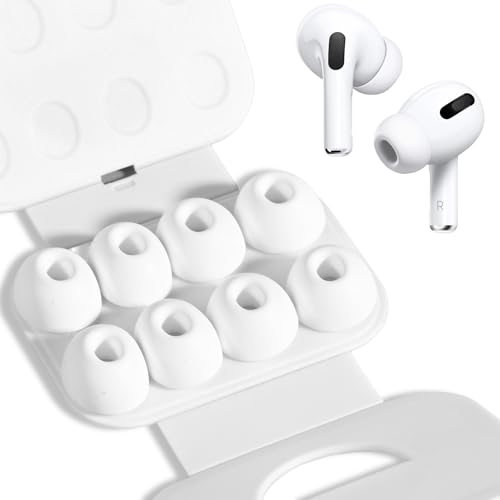 BillyBath - 4 Paires Embouts pour Airpods Pro et Airpods Pro 2 Avec Trou de Réduction du Bruit,Embouts en Silicone Airpods Pro Avec Boîte de Rangement Portable et S'adaptent Dans le Boîtier de Chargement,Taille L
