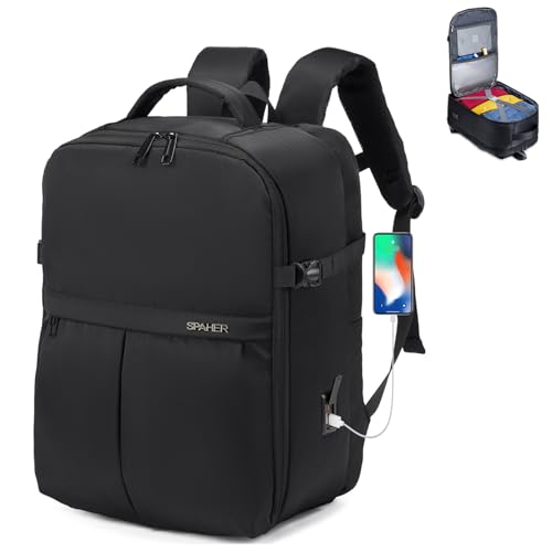 SPAHER Reseryggsäck kabin flygplan 40 x 20 x 30 cm Wizzair 25 l Vueling laptop ryggsäck 15,6 tum stor herr stöldskydd ryggsäck...