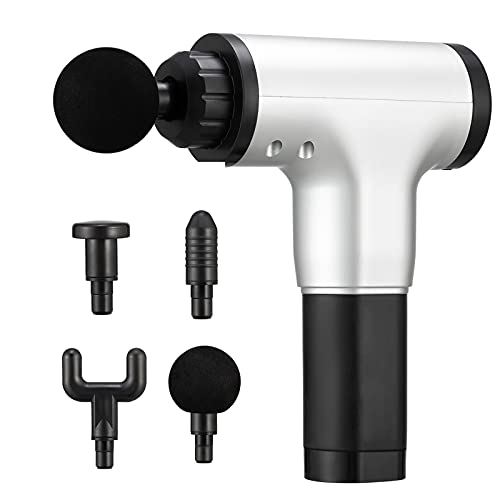 Pistola de masaje muscular de 6 velocidades, pistola de masaje eléctrica, portátil, masajeador de percusión, portátil, máquina de relajación muscular vibración, 7,4 V, color negro Cover