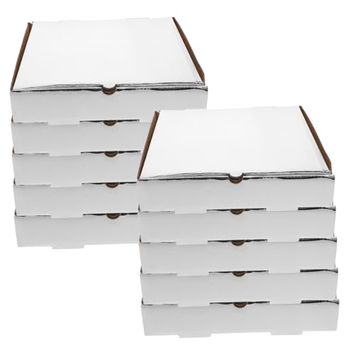 HOLIDYOYO 10pcs Pizza Box Corrugated Pizza Boxes for Takeout Insulated Paper Foil