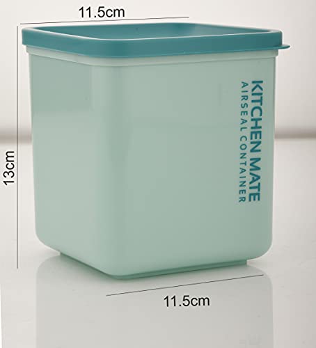 Image of Asian Plastowares - Airtight Rectangular Storage Containers | Set of 3 | 1300ml each | Storage Container for Kitchen | Ideal for dry fruits, chocolates, biscuits, namkeen, snack | BPA Free| Green