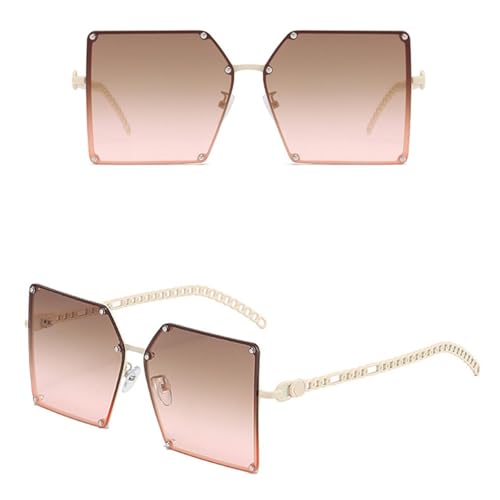 Lunettes de soleil sans monture grand angle aux verres dégradés chic