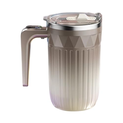 Taza de café agitadora automática, 450 ml, con varilla agitadora extraíble, indicador de temperatura, recargable, taza de café magnética, para leche, chocolate, bebidas, Navidad, cumpleaños, oficina