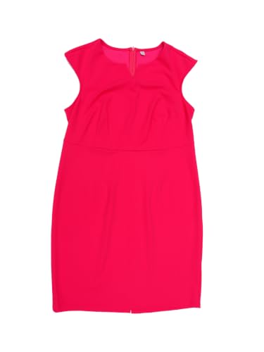 Image of Agnes Orinda Women Plus Size Notched V Neck Sleeveless Work Sheath Dress