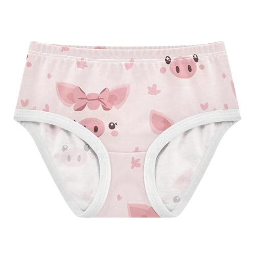 Wusikd Pig Faces Girls' Underwear Cotton Pink Hearts Girls Briefs Soft Toddler Underwear 2T