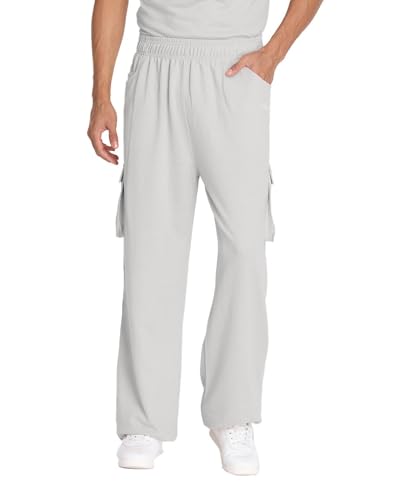 Image of CHKOKKO Men Casual Track Pant Regular Fit Lower with Pocket LightGrey 5XL