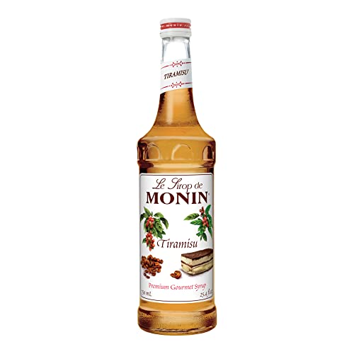 coffee tiramisu - Monin - Tiramisu Syrup, Rich Flavors of Custard, Cocoa, Coffee, & Rum, Great for Hot or Iced Coffee, Dessert Cocktails, & Shakes, Vegan, Non-GMO, Gluten-Free (750 ml)