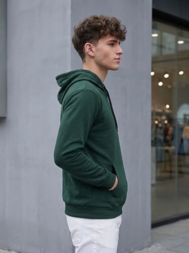 Image of HOODMASTER Unisex Fleece Hoodie Sweatshirt with Pockets Full Sleeves Regular Fit Solid Pattern Hooded Neck and Standard Length | Hoodies for Men & Women