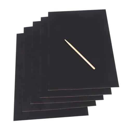 BESPORTBLE 2 Pack Dazzling Scratch Papers for Creative DIY Drawing Paper Safe for Home and Nursery Use Black
