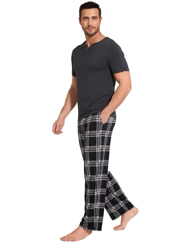 GYS Men's Pajamas Set Short Sleeve Sleepwear Soft Pjs Top with Pants Cool Loungewear Set,Viscose Made from Bamboo2