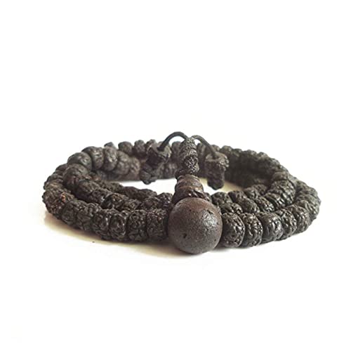108 Mala de oración Rudraksha Bodhi collar budista y pulsera para yoga Happy House