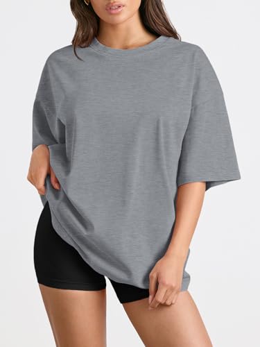 Image of Trendy Queen Womens Oversized T-Shirts Short Sleeves Workout Tops | Casual Summer Gym Tees Plus Size Fashion Clothes 2026
