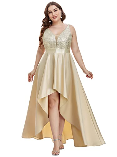 Robe de soirée à paillettes rose or en grande taille M pour bal