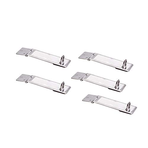 MroMax ドア掛け金ラッチ ドアボルトラッチ スライドラッチ ステンレス製 ドア留め スレンレススチール 南京錠留め金 Stapleパーツ ドア後付け ロックシフトゲートラッチ 安全ドアロックボタン ドア用 シルバートーン 長さ95mm 幅30mm 5個入り