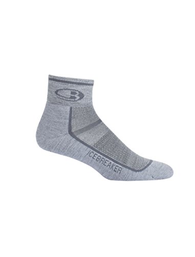 Icebreaker Merino Men's Multisport Light Cushion Mini Socks, Twister HTHR/Monsoon, Medium
