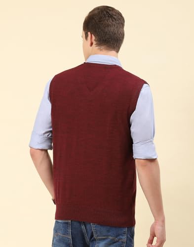 Image of Monte Carlo Men Regular Fit Sleeveless Solid V Neck Winter Sweater (Pack of 1)