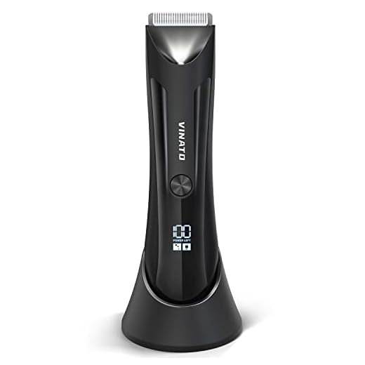 Electric Body Hair Trimmer Shaver - VINATO Waterproof Groin Hair Trimmer for Men Ball Shaver USB Recharge Dock Body Grooming Kit Replaceable Ceramic Blade Male Hygiene Razor - 90 Mins Battery Life
