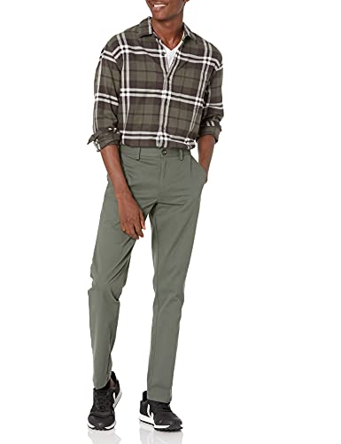 Image of Amazon Essentials Men's Regular Fit Long-Sleeve Flannel Shirt, Soft Brushed Cotton, Lightweight yet Warm