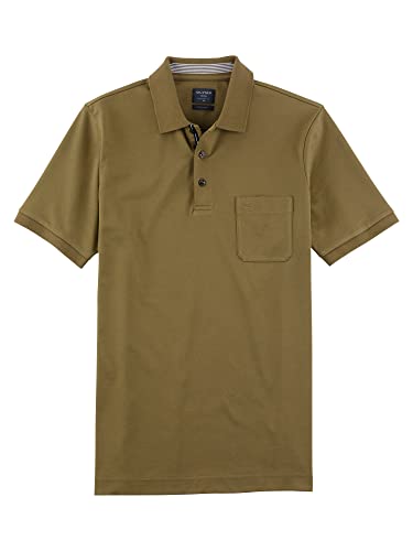 OLYMP Herren Polo-Shirt Kurzarm Polo,Uni,modern fit,Polo-Kragen,Khaki 26,S