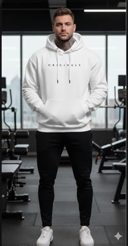 Image of Men Printed Winter Wool Hooded Sweatshirt | Warm & Soft Full Sleeve Pullover Hoodie for Winter | Casual